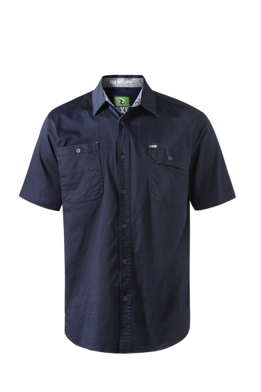 FXD, Cotton Stretch Work Shirt, SSH-1 (Each) - Navy - Size: M
