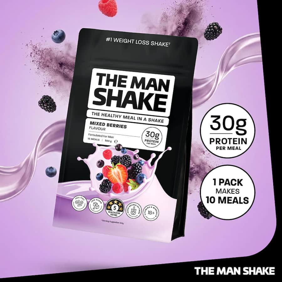 The Man Shake Meal In A Shake Mixed Berry 560g