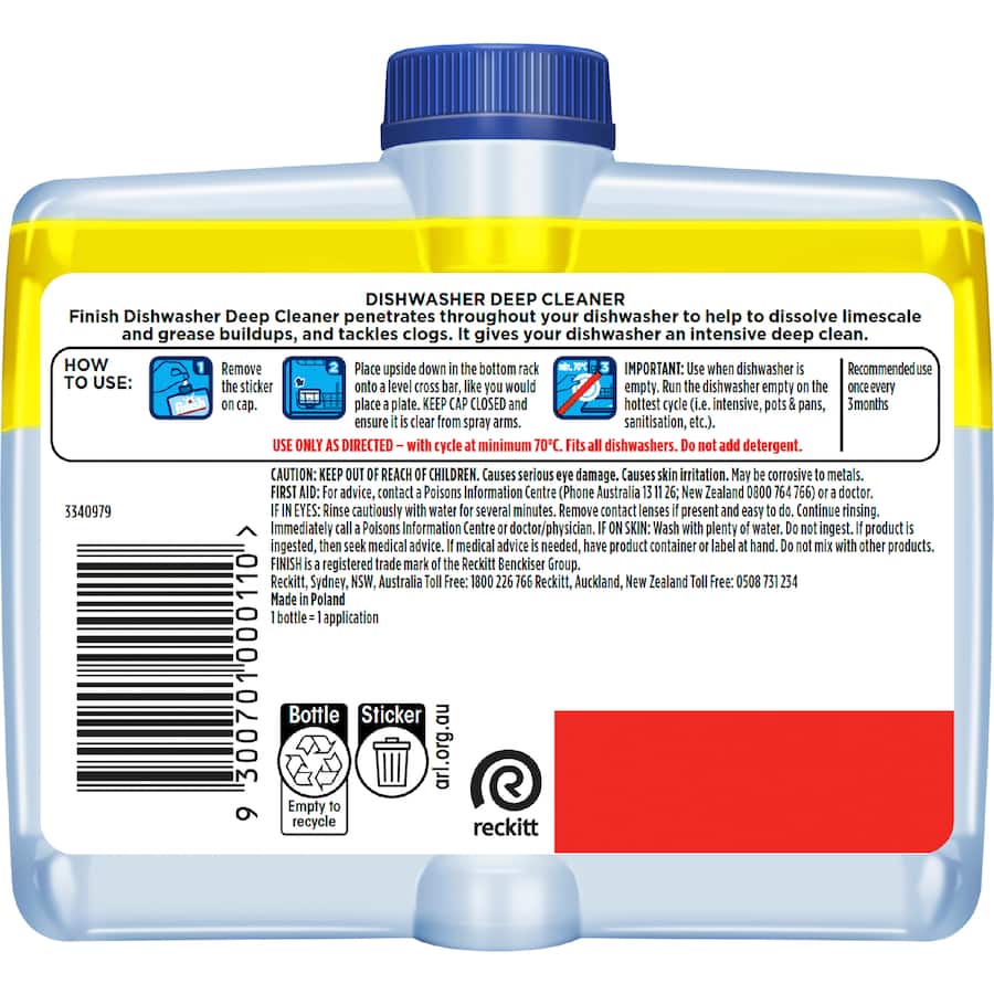 Finish Dishwasher Cleaner Liquid Lemon 250mL