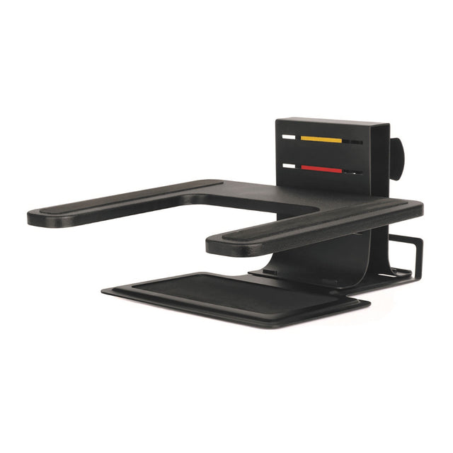 Kensington Smartfit Adjustable Laptop Stand with multiple height options for ergonomic comfort and built-in cable management.