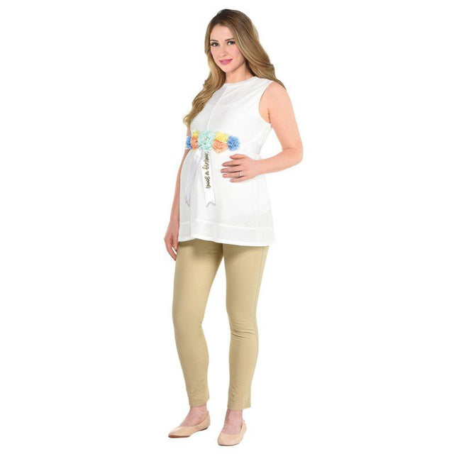 Chic maternity sash featuring 'Coming Soon' hot-stamped lettering, perfect for baby showers and memorable photos.