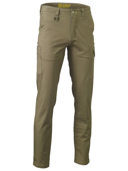 Bisley, Stretch Cotton Cargo Pant, BPC6008-Stout Fit (Pair) - Khaki - Size: 117