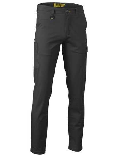 Bisley, Stretch Cotton Cargo Pant, BPC6008-Stout Fit (Pair) - Black - Size: 122