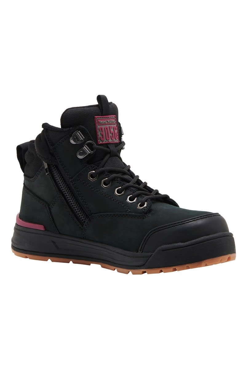 Hard Yakka, 3056 Women's Zip Sided Boot, Y60245 - Black - 10