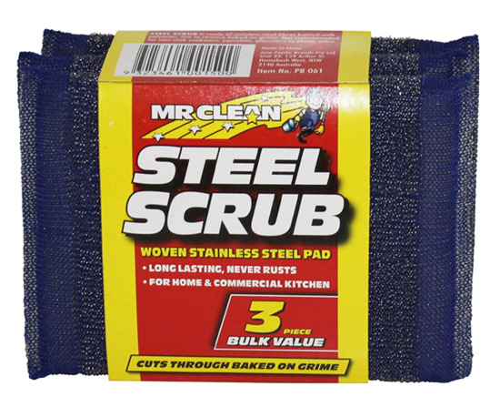 Mr Clean Scourer Pad with Stainless Steel in Cover - 3/pack - Pack