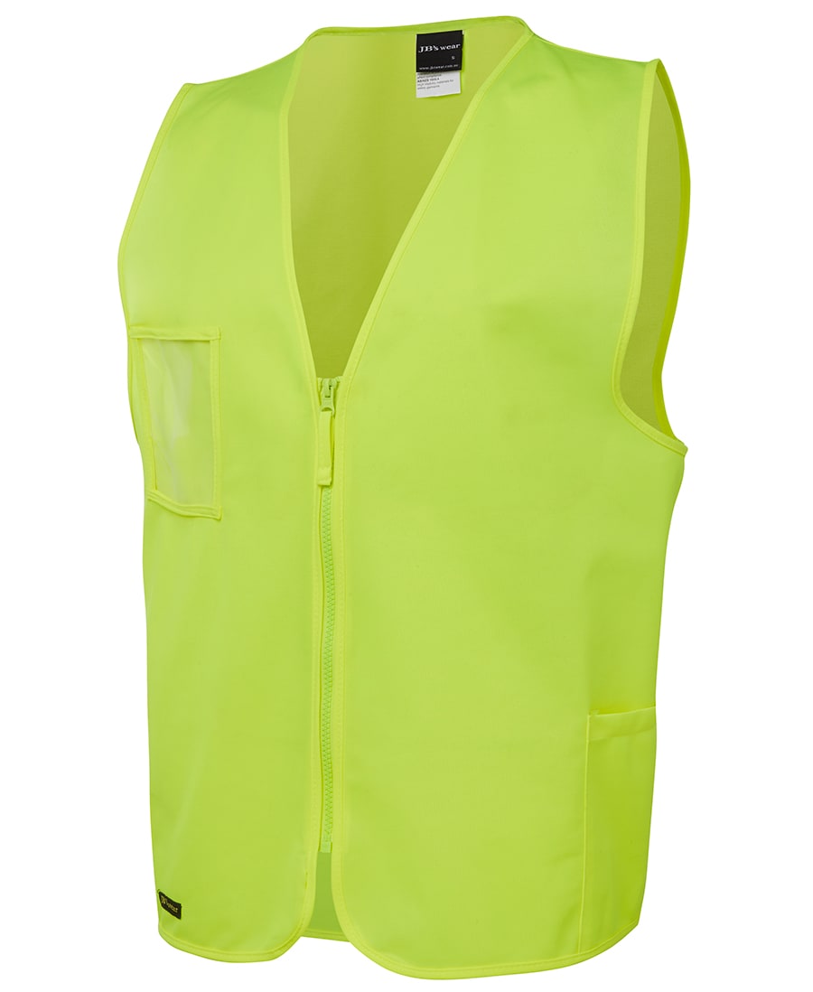 JB's Wear, Hi Vis Zip Safety Vest, 6HVSZ - Lime (Size: 2XL)