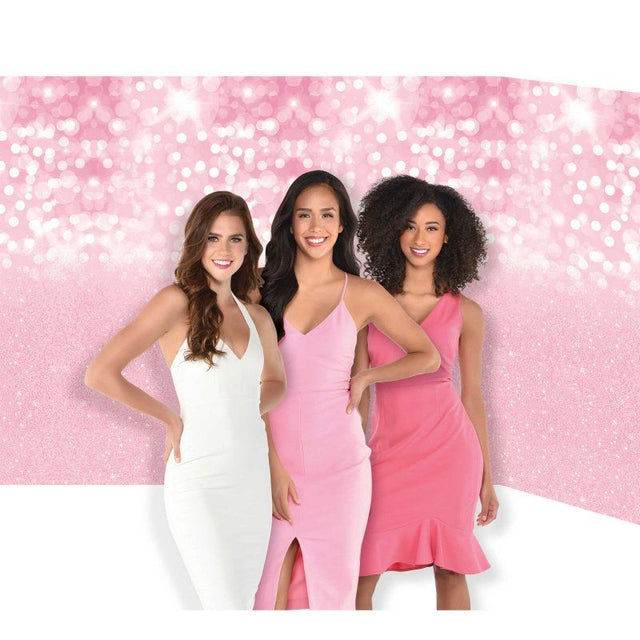 Blush Birthday Scene Setter Room Roll, 1.21m x 4.87m, featuring pastel hues for stylish party decor.