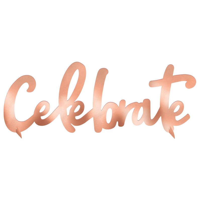 Blush Birthday Celebrate Foil Centrepiece with shimmering accents, ideal for enhancing birthday party decor and celebrations.