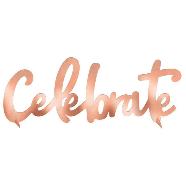 Blush Birthday Celebrate Foil Centrepiece with shimmering accents, ideal for enhancing birthday party decor and celebrations.