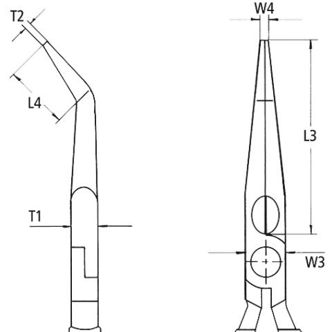Knipex Assembly Pliers - Long Reach 45 Degree Nose 280mm