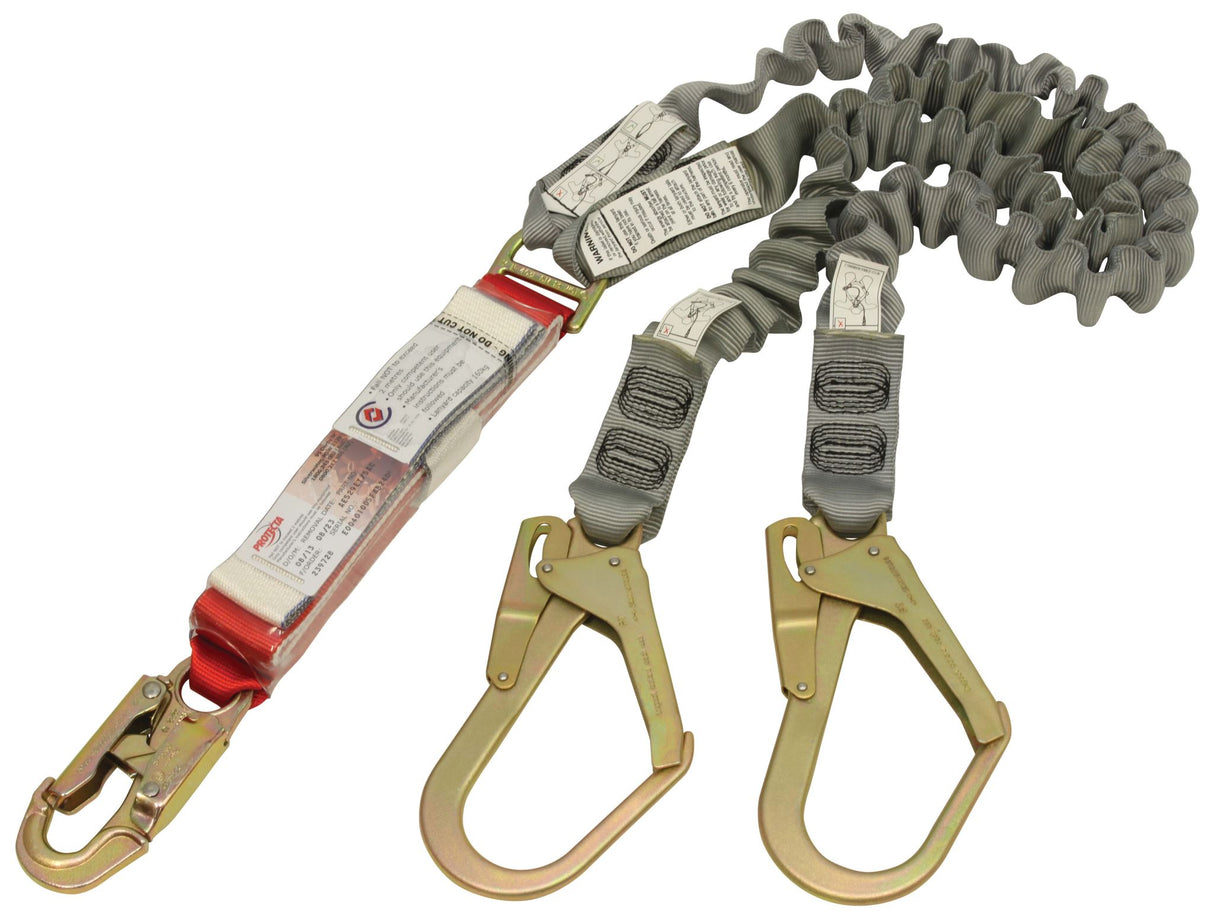 3M Protecta Shock Absorbing Elastic Twin Lanyard 2m