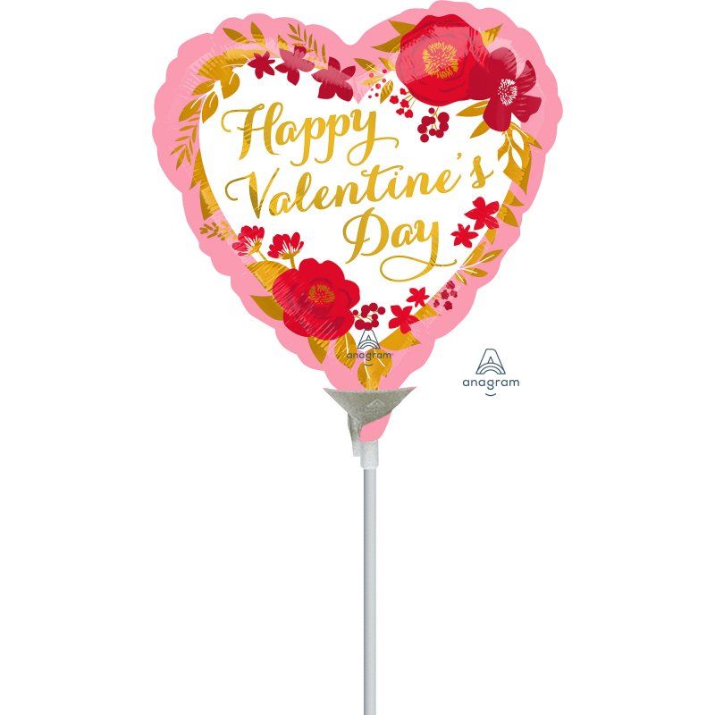 Balloon - 22cm Happy Valentine's Day Floral Wreath