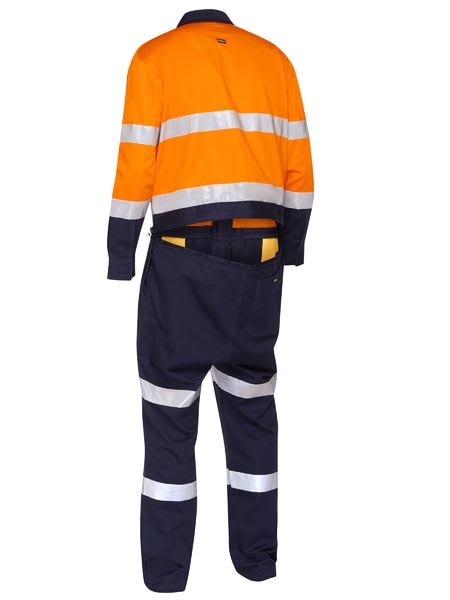 Bisley, Hi Vis Overall with waist zip opening Regular Fit - Yellow/Navy - 77
