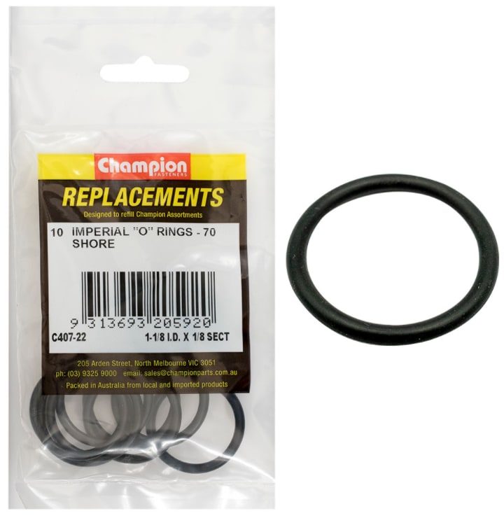 Champion 1-1/8in (I.D.) x 1/8in Imperial O-Ring 10 Pack