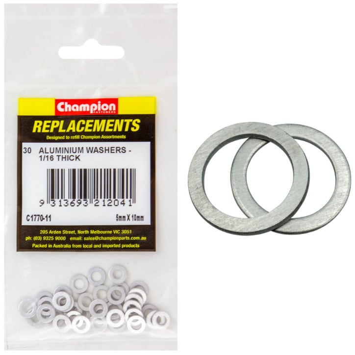 5MM X 10MM Aluminium Washers-30PK (Packet)
