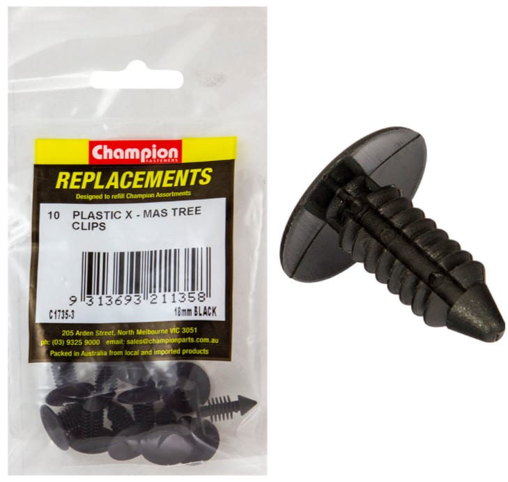18MM Black Plastic X- Max Tree Clips 10PK