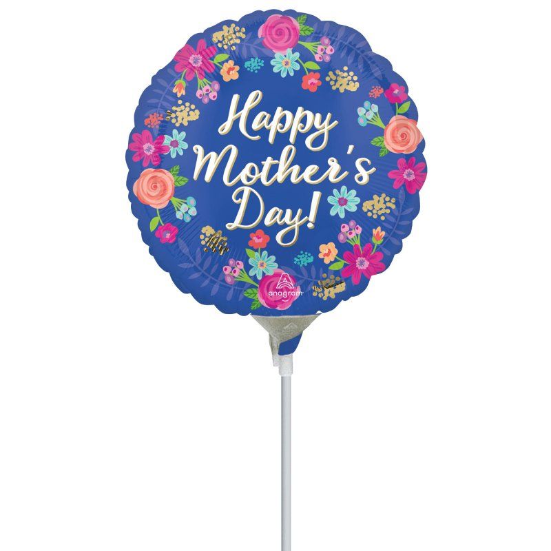 10cm Happy Mother's Day foil balloon with floral design, perfect for celebrations and expressing love.