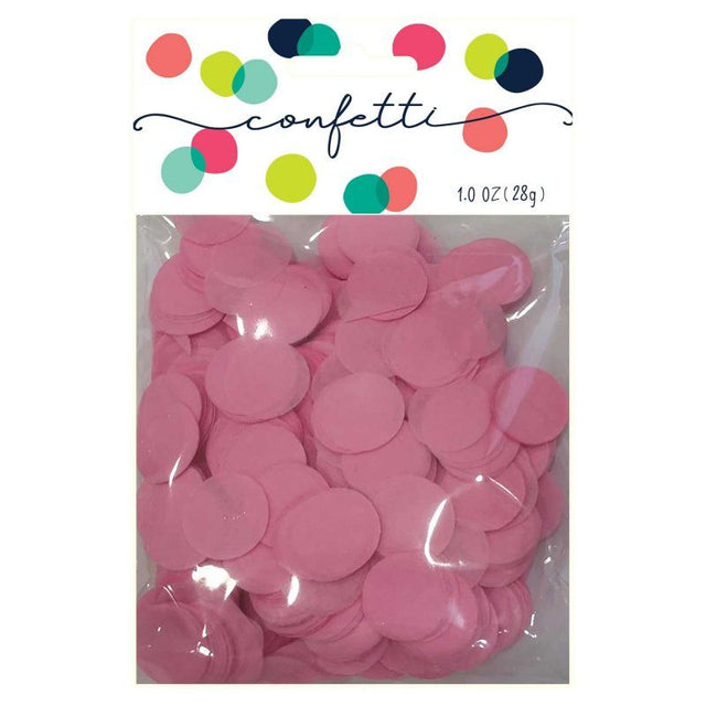 Light pink tissue paper confetti circles, 2cm, 28g pack, perfect for weddings, baby showers, and birthday parties.