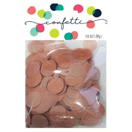 Rose gold 2cm confetti circles made from premium tissue paper, perfect for enhancing celebrations and decor.