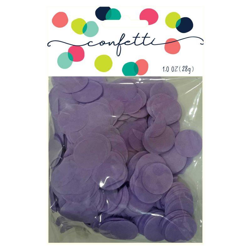 Lavender 2cm tissue paper confetti circles, 28g, perfect for festive decorations and eco-friendly celebrations.