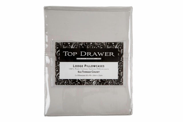 Pillowcase Pair - Top Drawer - 610 TC - Silver