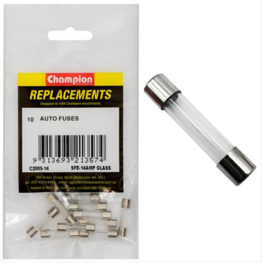 SFE 14Amp Glass Fuse-10-Pack