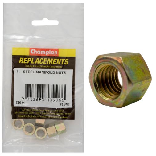 3/8" UNC Steel Manifold Nut -8pk (Packet)
