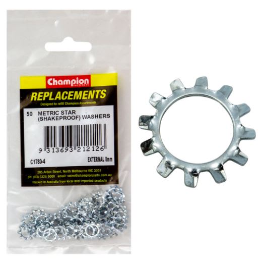 8mm External Star Washer-50pk
