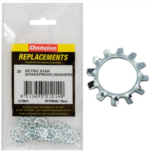 12mm External Star Washer-20pk