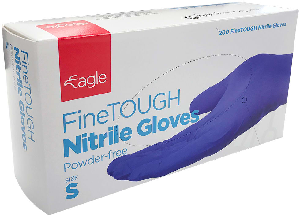 Eagle FineTOUGH Nitrile Gloves Indigo S-XL Pack of 200 - Indigo - L