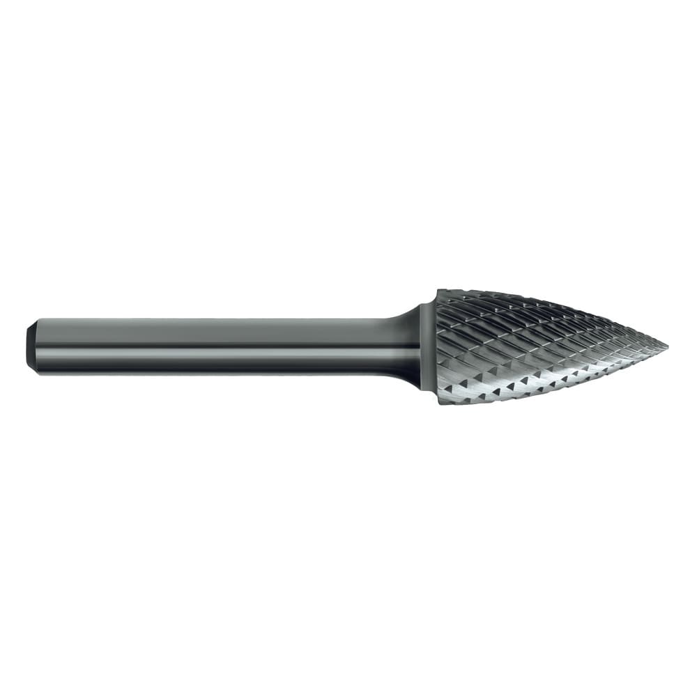 Double Cut Carbide Burs - Tree Shape Pointed End 6.4mm-6mm Shank Sutton