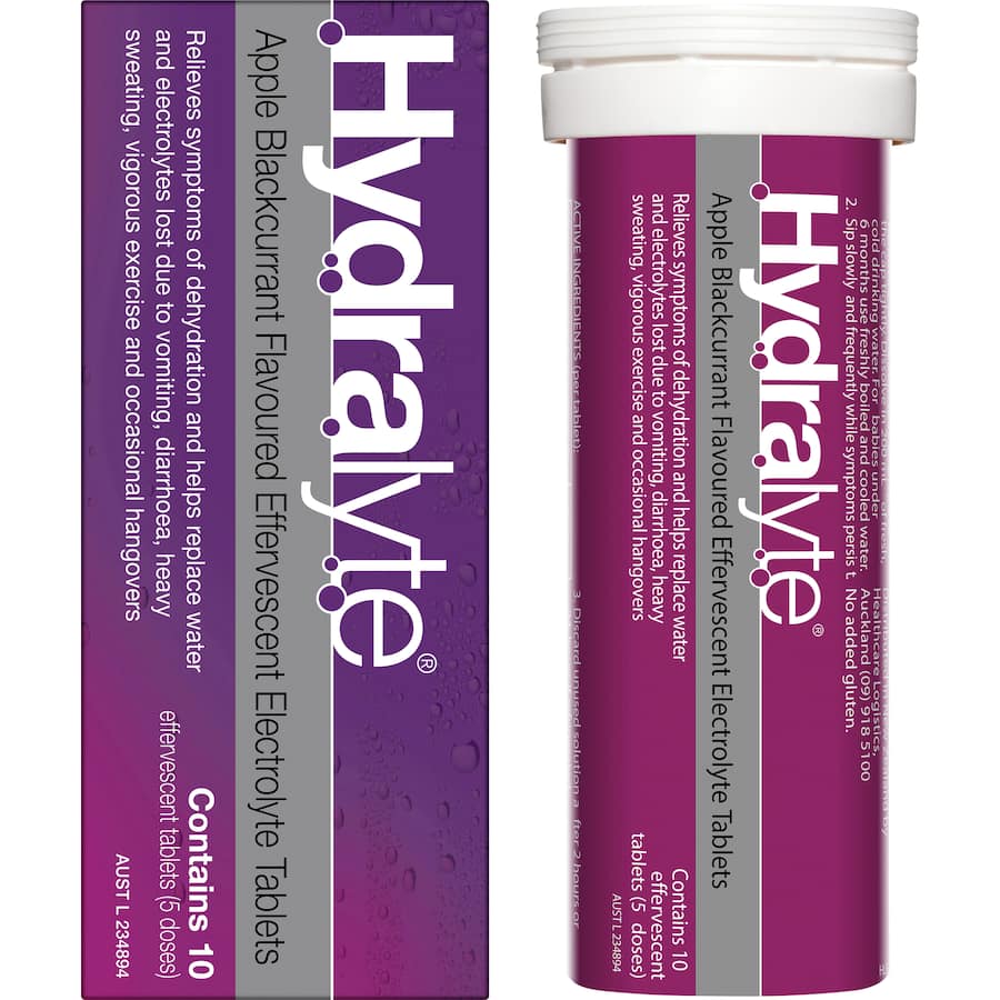 Hydralyte Effervescent Electrolyte Tablets Appler Blackcurrant 10pack