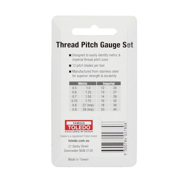Toledo Thread Pitch Gauge 2 Piece Set