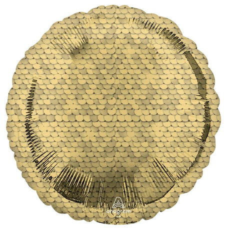 Glitter gold sequined foil balloon, 45cm, perfect for celebrations and decoration, adds elegance and sparkle.