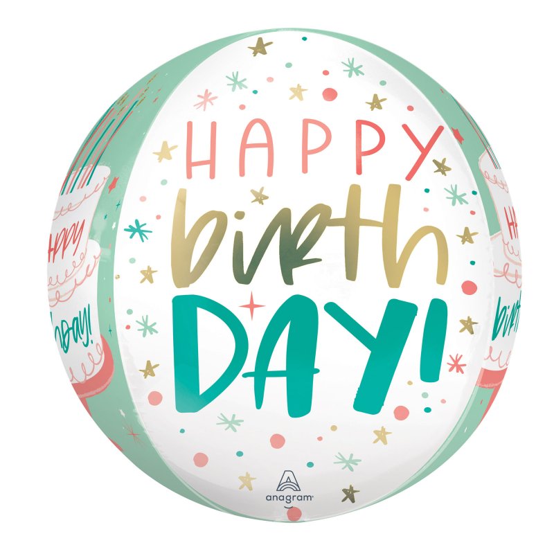 Vibrant 40cm foil balloon featuring a birthday cake design, perfect for festive parties and special celebrations.