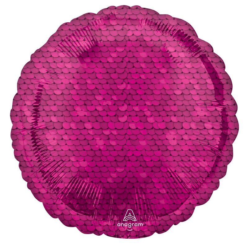 Foil Balloon - STD HX Bright Pink Sequins (45cm)