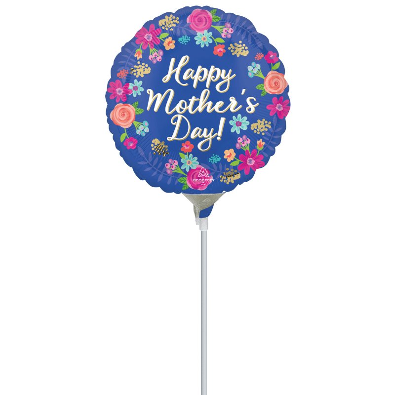 Foil Balloon - HMD Circled in Flower (22cm)