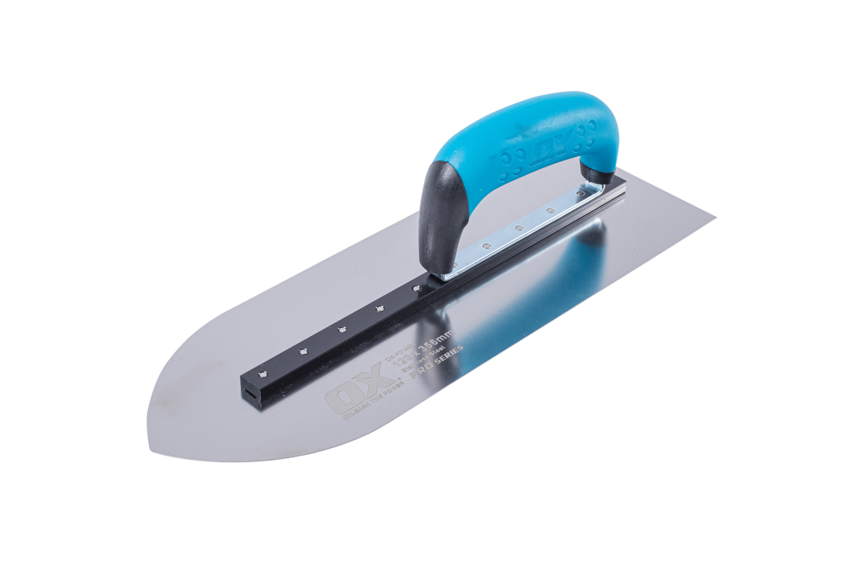 OX Stainless Steel Pointed Finishing Trowel 120mmx356mm