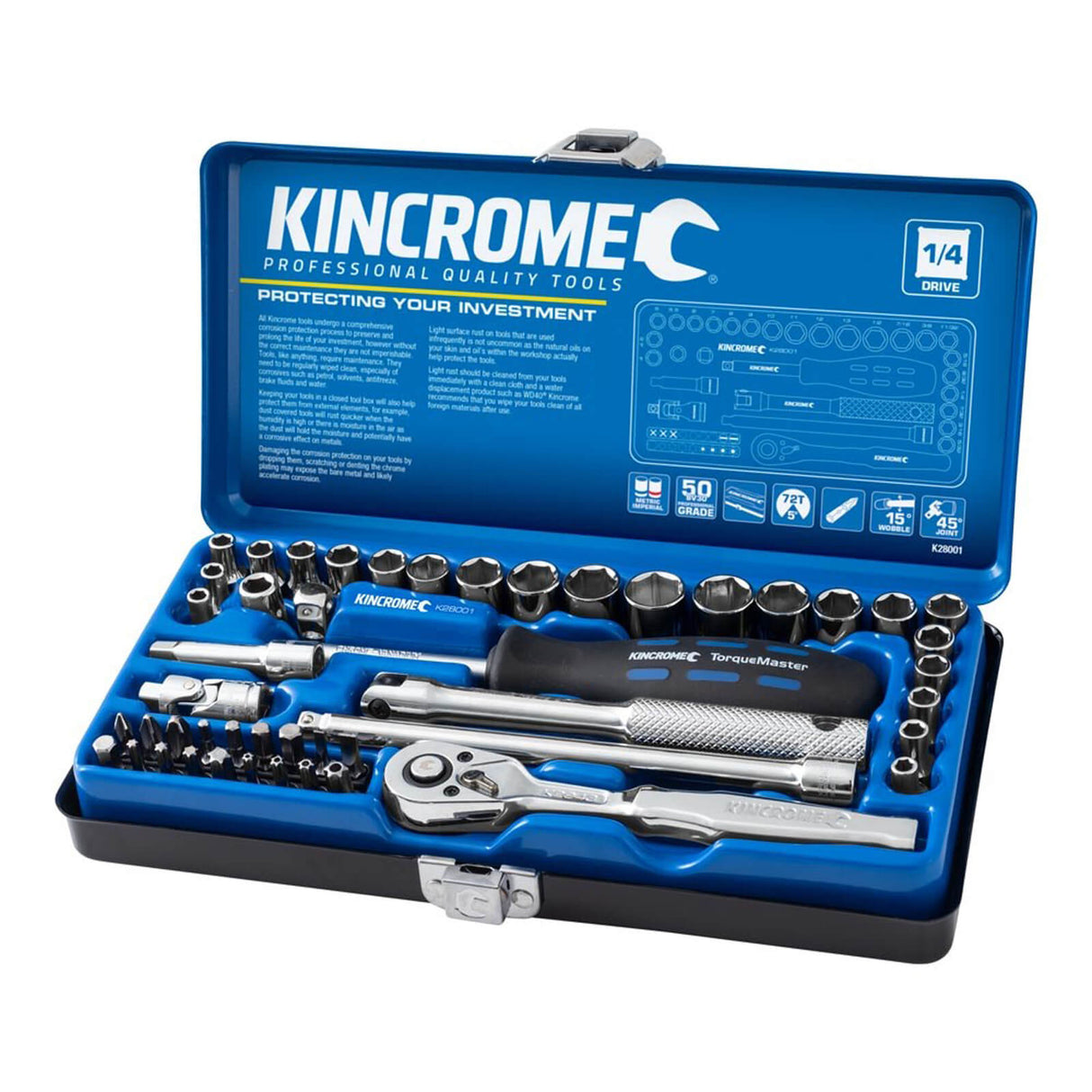 Kincrome 48 Piece Socket Set - Metric & A/F 1/4" Drive