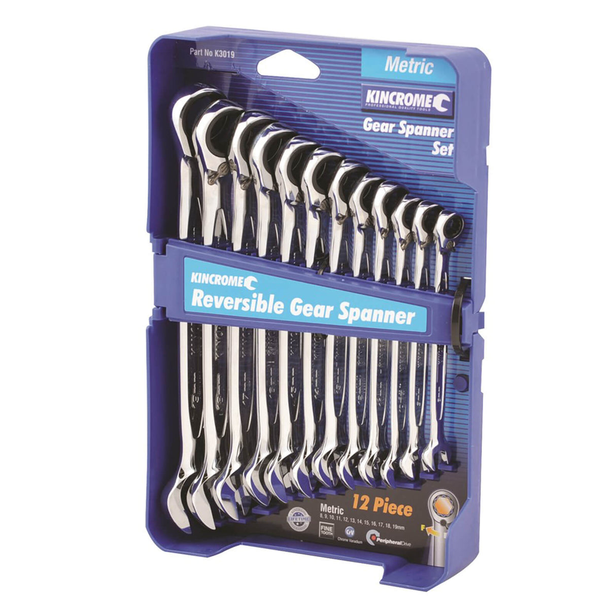 Kincrome 12Pc Rev Comb. Gear Spanner Set - Metric (Each)