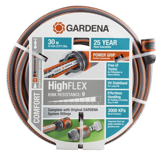 Gardena Comfort HighFLEX Hose Fitted 18182-25 13mmx30m (Each)