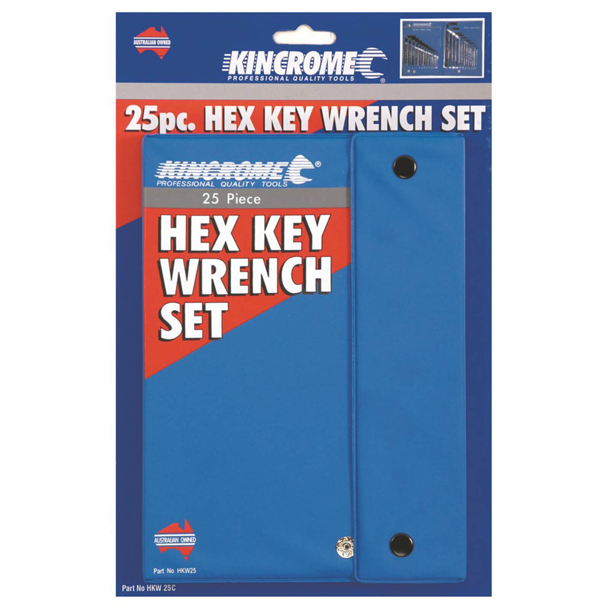 Kincrome 25 Piece Hex Key Wrench Set -Metric & A/F