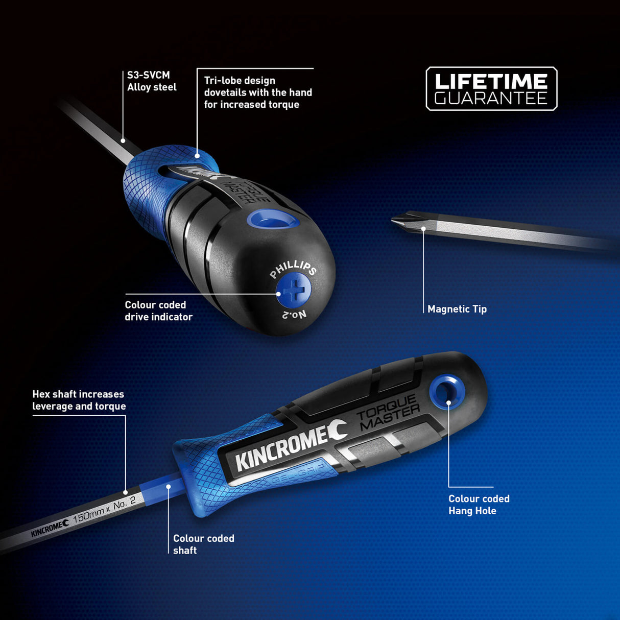 Kincrome TorqueMaster Screwdriver - Blade 6 x 150mm