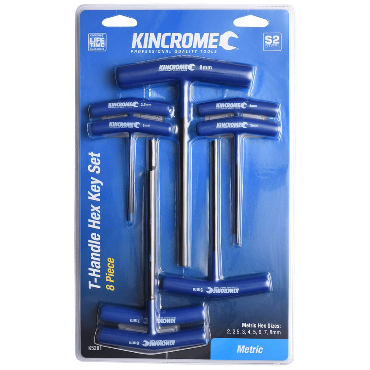 Kincrome 8 Piece T-Handle Hex Key Set - Metric