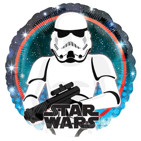 45cm foil balloon featuring a Star Wars Galaxy Stormtrooper design, perfect for themed parties and celebrations.