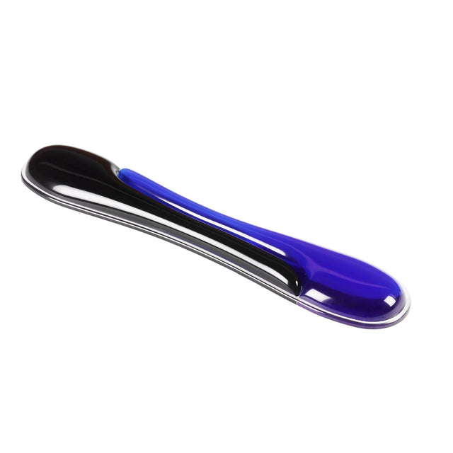 Kensington Gel Series Wrist Rest in Blue/Black, providing ergonomic wrist support and comfort for typing with ventilation channel.