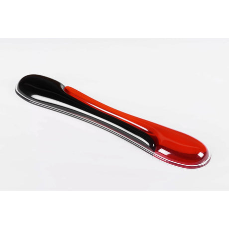 Kensington Gel Series Wrist Rest in Red/Black, offering ergonomic support and ventilation for comfortable typing.