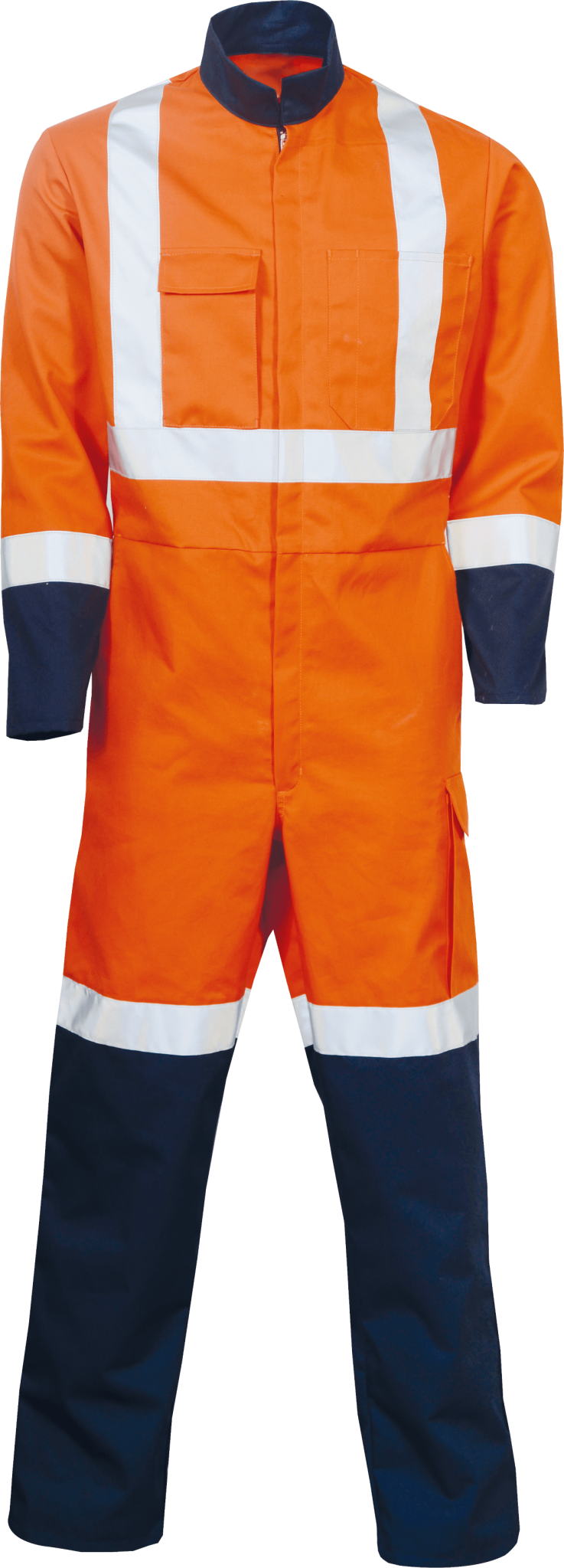 Workhorse, TTMC Cotton Zip Overall, MOV059 - Fluro Ora/Navy - 13