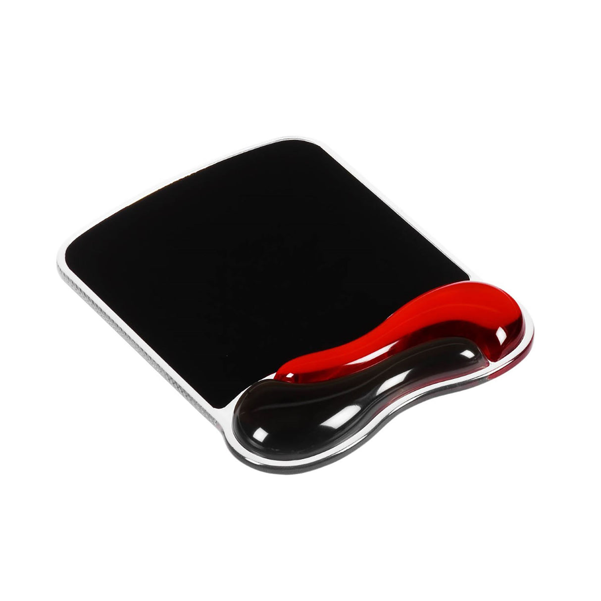 Kensington Gel Series Mouse Pad in Red/Black features ergonomic gel support, ventilation, and a soft, easy-clean surface.