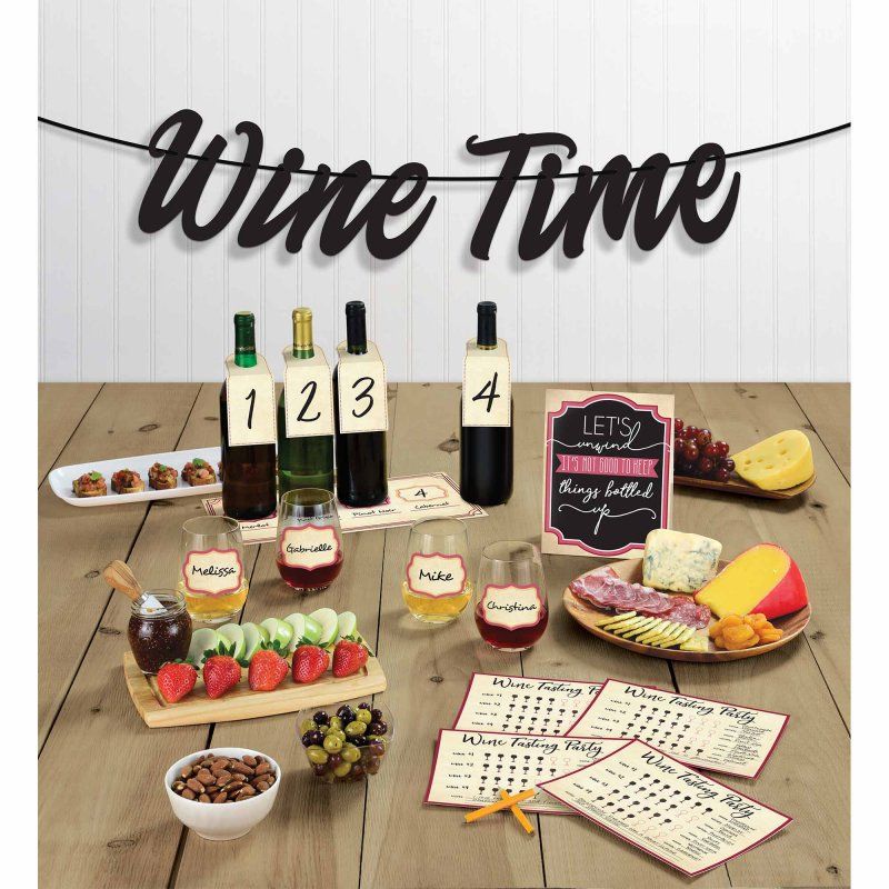 Creative Wine Decorating Kit with vibrant cards, stylish stickers, tags, and a glittered banner for memorable gatherings.